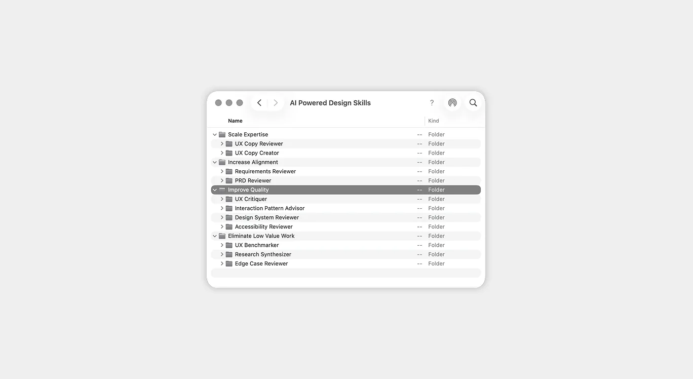 AI Powered Design Skills folder of custom design review agents