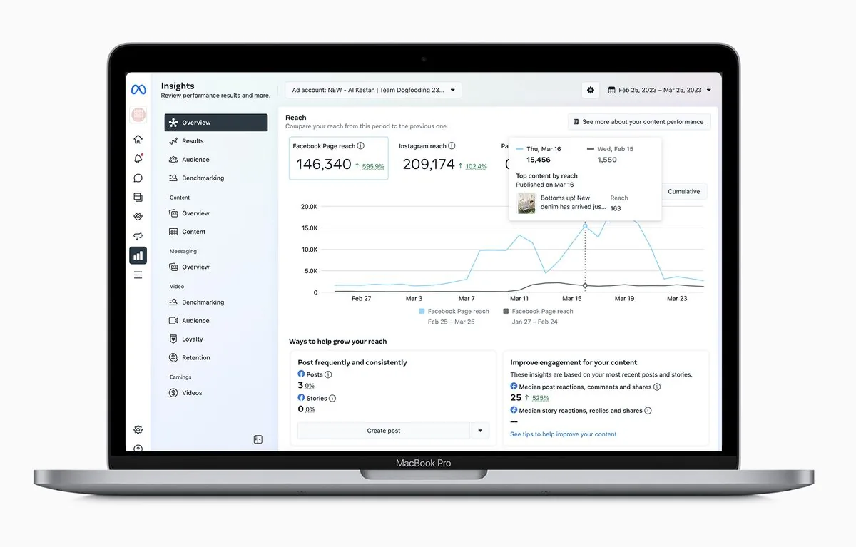 Meta Insights dashboard