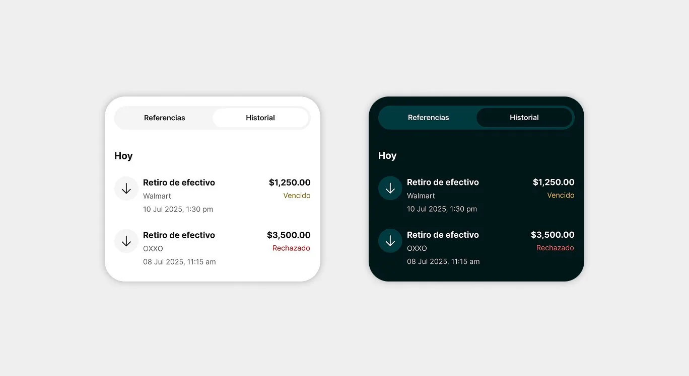 Design system light and dark mode components