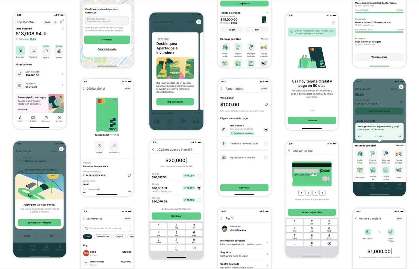 Unification collage across Stori app